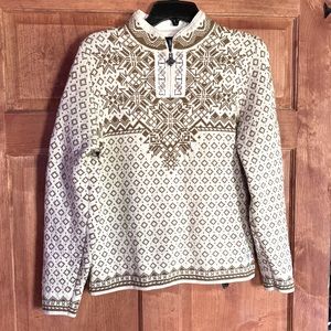 Dale Norway 100% new wool knit zip neck high collar pullover sweater